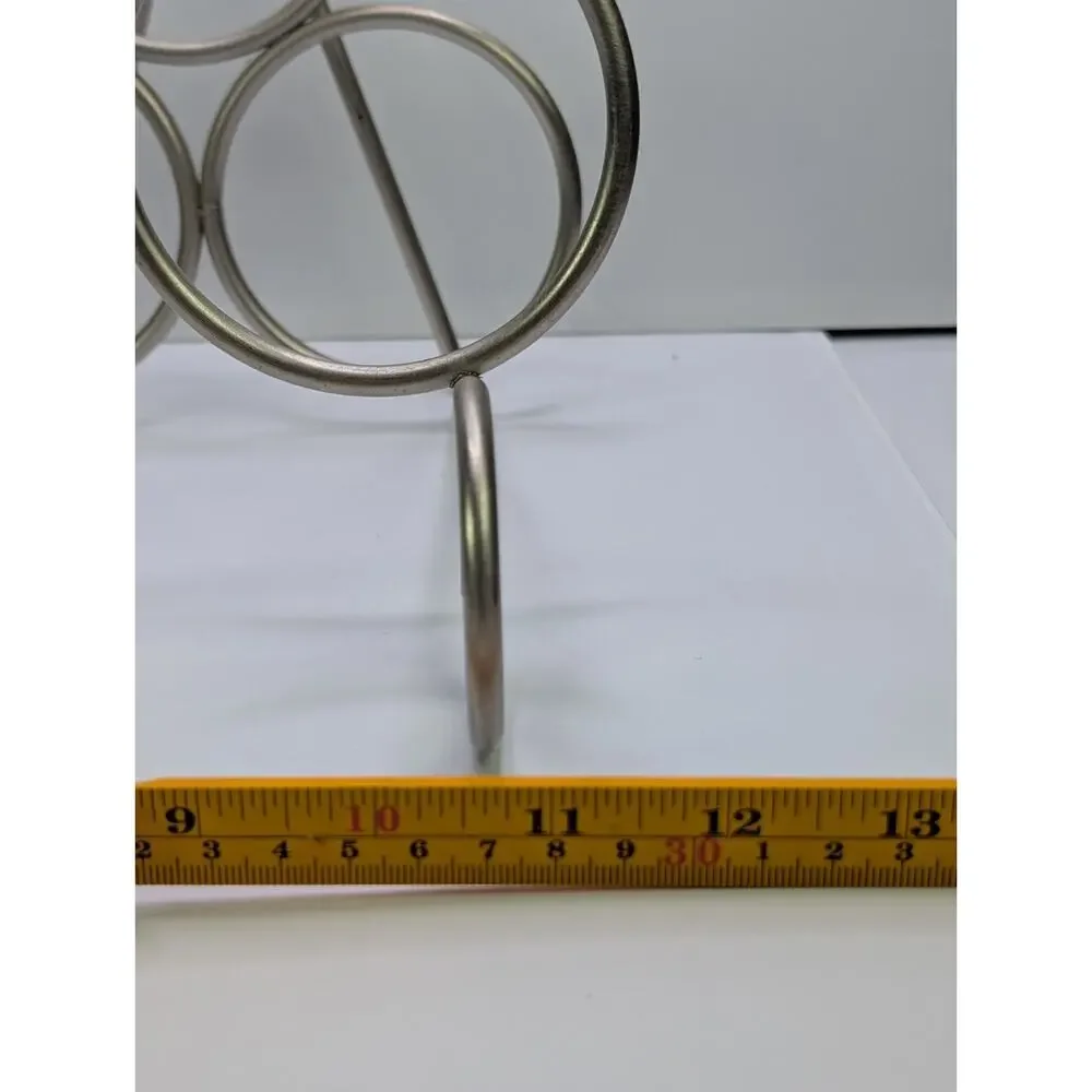 Kamenstein 6 Bottle Metal Wine Rack Countertop Holder Spring Handle Scroll